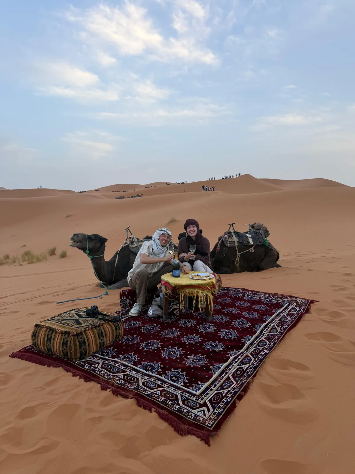 Private picnic experience among the Merzouga dunes