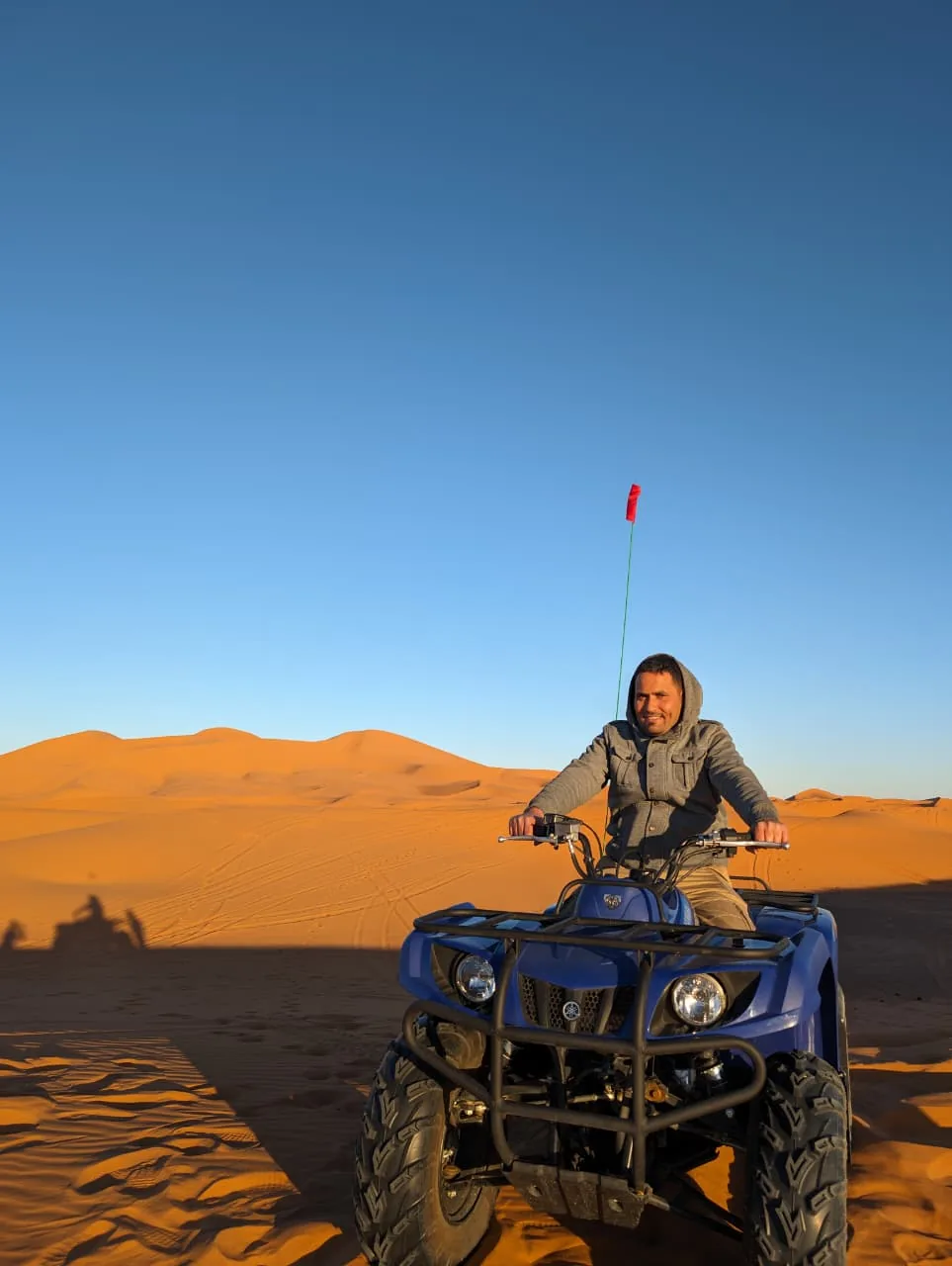 Quad biking at sunset in the Merzouga dunes